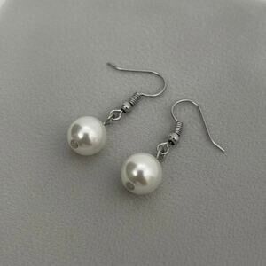 Vintage Silver Faux Pearl Earrings